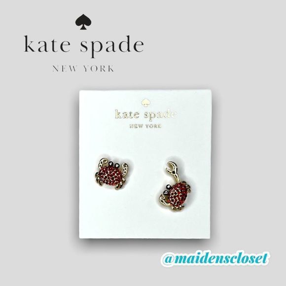 Kate Spade Shore Things Mismatched Pave Crab Stud Earrings - Picture 2 of 7